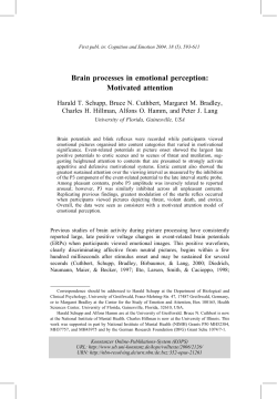 Brain processes in emotional perception: Motivated attention