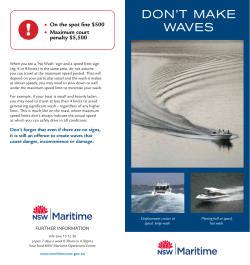 Don`t make waves - Roads and Maritime Services