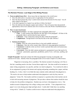 Editing&mdash;Addressing Paragraph- and Sentence