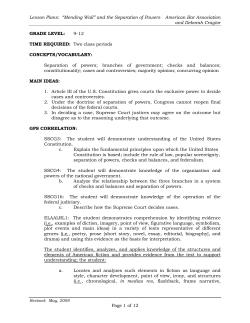 Lesson Plan: Mending Wall and the Separation of Powers