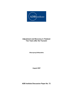 Adjustment and Recovery in Thailand Two Years after the Tsunami
