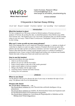 5 Keywords in German Essay