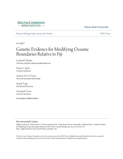 Genetic Evidence for Modifying Oceanic Boundaries Relative to Fiji