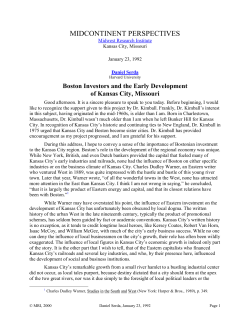 Boston Investors and the Early Development of Kansas City, Missouri