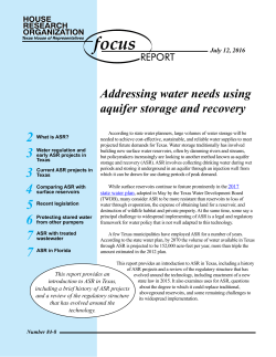Addressing water needs using aquifer storage and recovery