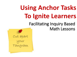 Using Anchor Tasks to Ignite Learners