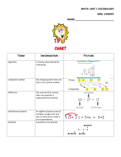 MATH: UNIT 1 VOCABULARY MRS. LOWERY NAME: TERM