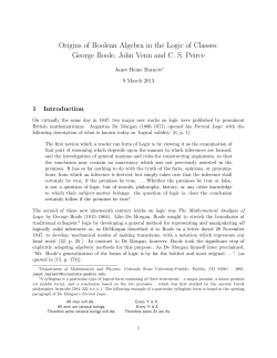 Origins of Boolean Algebra in the Logic of Classes: George Boole
