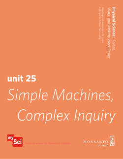 Unit 25 Simple Machines, Complex Inquiry