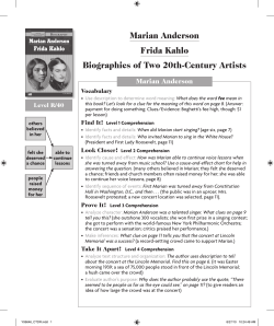 Marian Anderson, Frida Kahlo CTDR