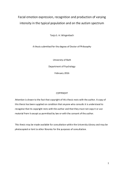 Facial emotion expression, recognition and production of varying