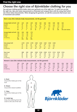 Sizing Information