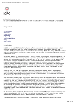 The Fundamental Principles of the Red Cross and Red