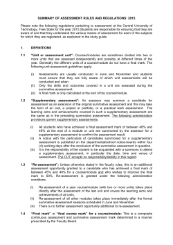 summary of rules and regulations for assessment