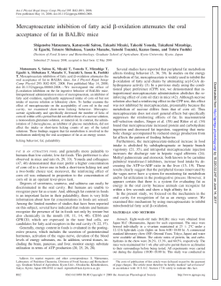 Mercaptoacetate inhibition of fatty acid