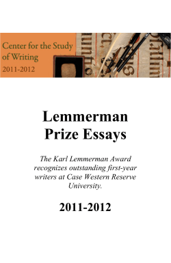Lemmerman Prize Essays - Case Western Reserve University