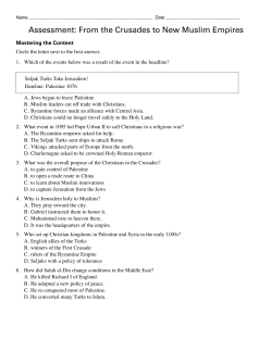 Assessment: From the Crusades to New Muslim Empires
