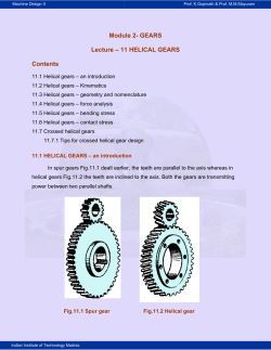 lecture &ndash; 11 helical gears