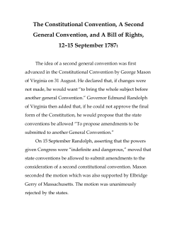 A Second Constitutional Convention, 12-15