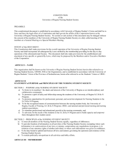 URNSS Constitution - University of Regina Nursing Students Society