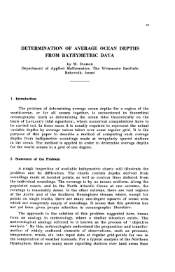 DETERMINATION OF AVERAGE OCEAN DEPTHS FROM