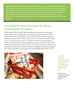 The PRO PLANET Process for More Sustainable Products