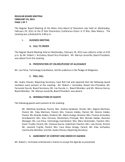 Minutes - Mesa Vista Consolidated Schools