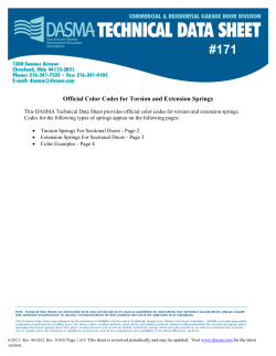 Official Color Codes for Torsion and Extension Springs