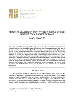 personal leadership identity and the love of god