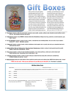 Gift Box Order Form Make your Blue Jay`s Day with a gift box