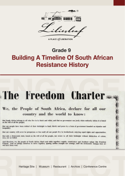 Building A Timeline Of South African Resistance History
