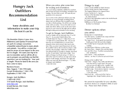Checklist - Hungry Jack Outfitters