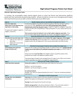 High School Progress Points Fact Sheet