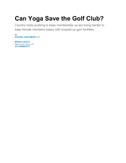 Can Yoga Save the Golf Club?