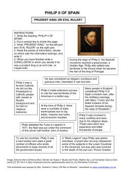 Philip II prudent king or evil ruler