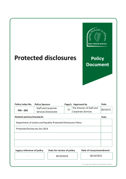 Protected disclosures - Irish Prison Service