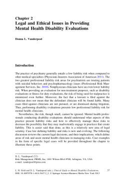 Legal and Ethical Issues in Providing Mental Health