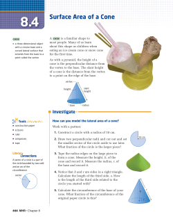 8.4 Surface Area of a Cone