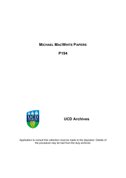 Descriptive catalogue - University College Dublin