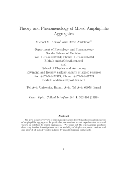 Theory and Phenomenology of Mixed Amphiphilic Aggregates