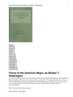 The Future of the American Negro