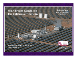 Solar Trough Generation, The California Experience