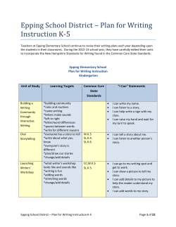 K-5 Writing Plans - Epping School District