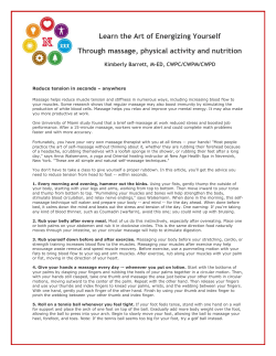 Learn the Art of Energizing Yourself Through massage