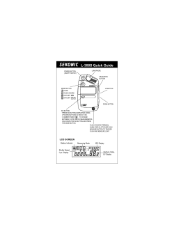 L-308S Quick Guide - Faculty of Fine Arts