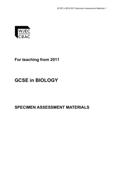 GCSE Biology Specimen Assessment Material pdf