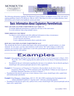 Bluebook: Explanatory Parentheticals