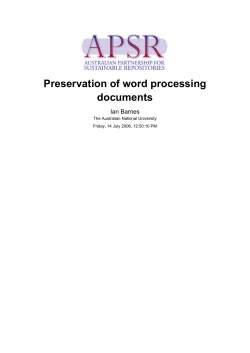 Preservation of word processing documents - APSR