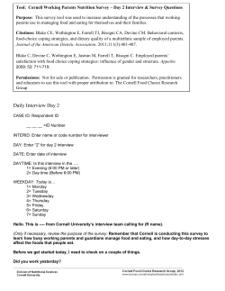 Cornell Working Parents Nutrition Survey