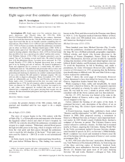 Eight sages over five centuries share oxygen`s discovery